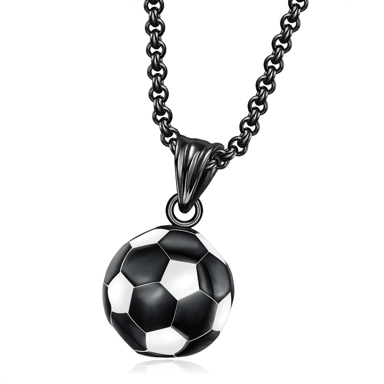 Hipster Sports Stainless Steel Jewelry, European and American Football Necklace Pendant Male Personality Football Necklace