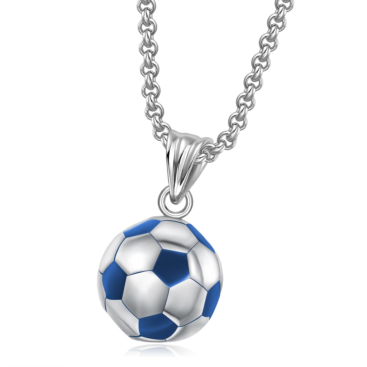 Hipster Sports Stainless Steel Jewelry, European and American Football Necklace Pendant Male Personality Football Necklace