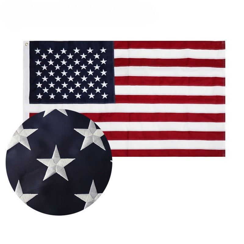 Cross-border spot, Independence Day American embroidered flag 3 * 5ft Oxford cloth splicing star strip American embroidered flag