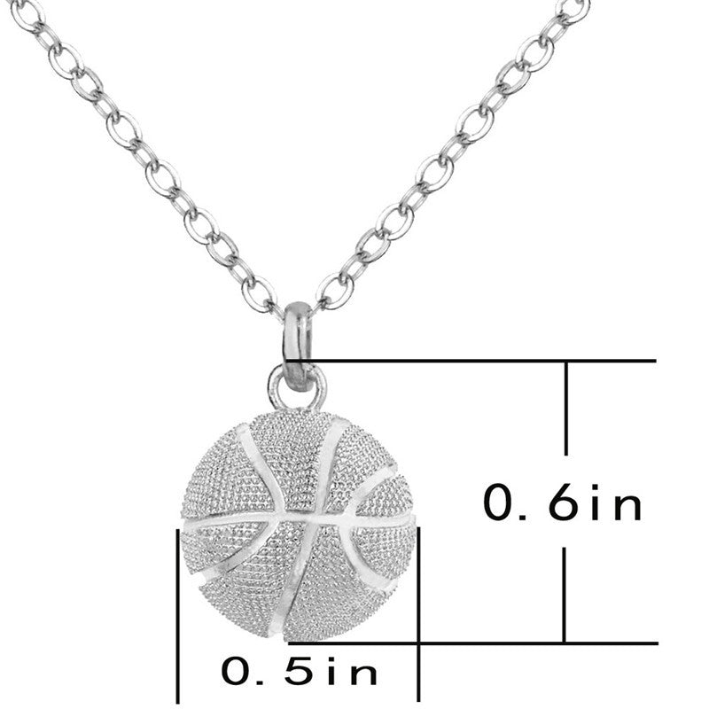 Basketball pendant men's European, American stainless steel necklace cross-border e-commerce popular jewelry sports pendant jewelry factory wholesale