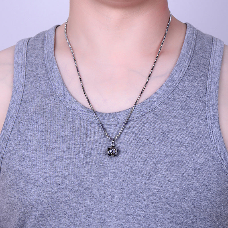 Men's World Cup football necklace, fashion foreign trade titanium steel pendant, stainless steel wholesale jewelry