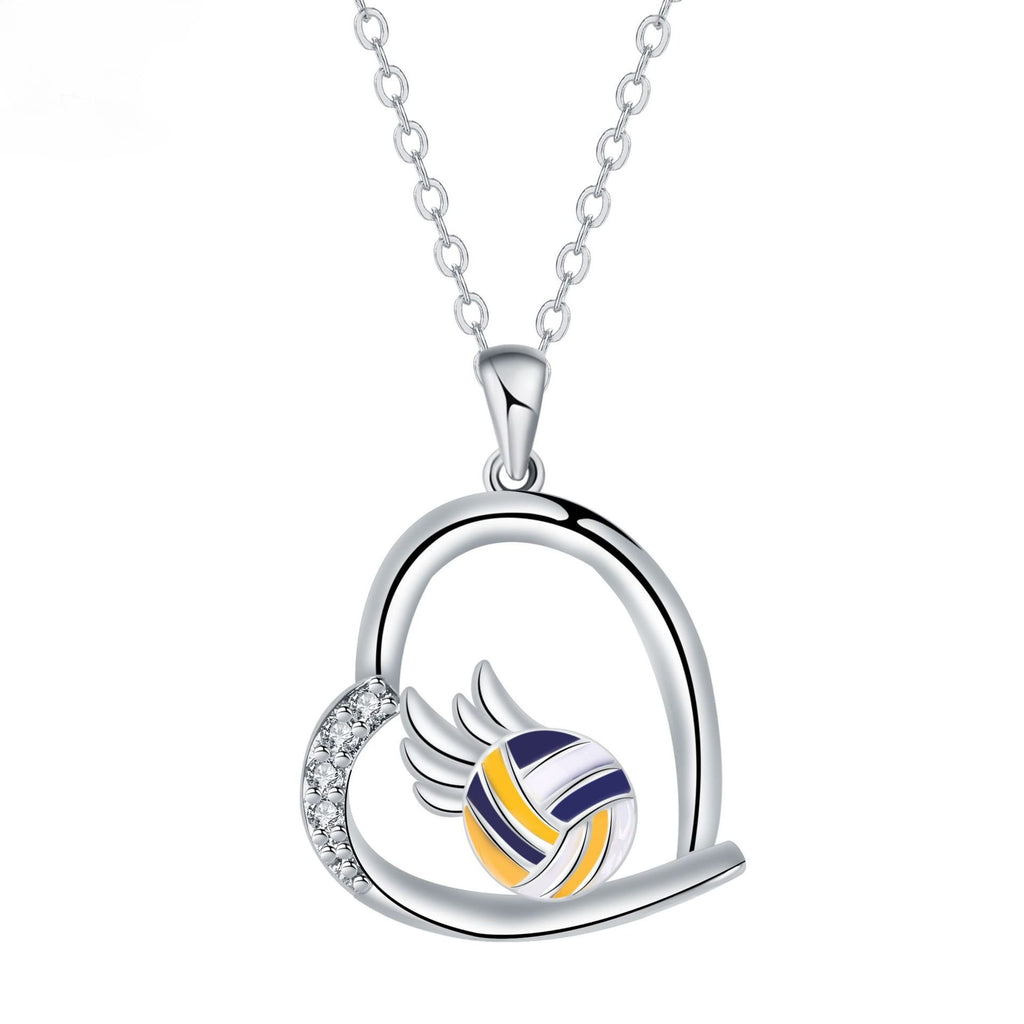 Kamanqi cross-border new product love volleyball necklace female personality design high-end jewelry male Amazon Xiyin tk