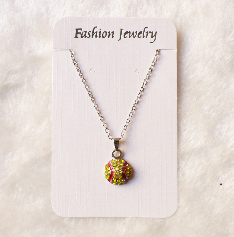 Europe and the United States hot-selling jewelry creative pendant basketball necklace, football necklace softball collarbone necklace manufacturers wholesale