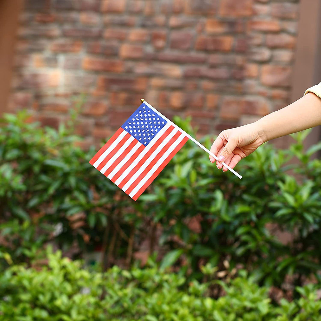 2026 US-Canada-Mexico World Cup hand-cranked flag Customized plastic pole mini hand-waving flag No. 8 14 * 21 national flag flag