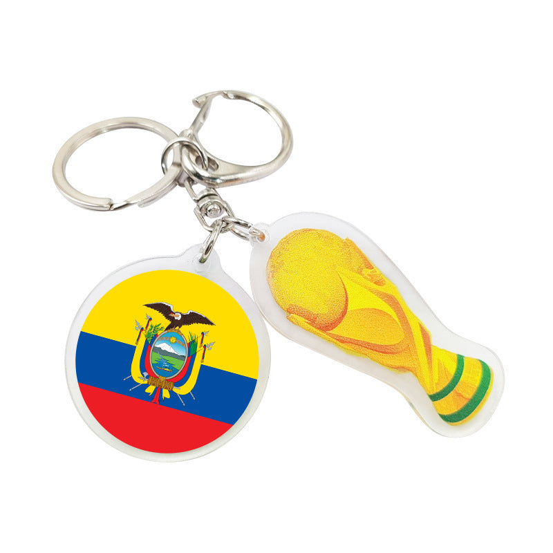 US-Canada-Mexico 2026 World Cup Souvenir Acrylic Fan Keychain Trophy Football Fan Accessories