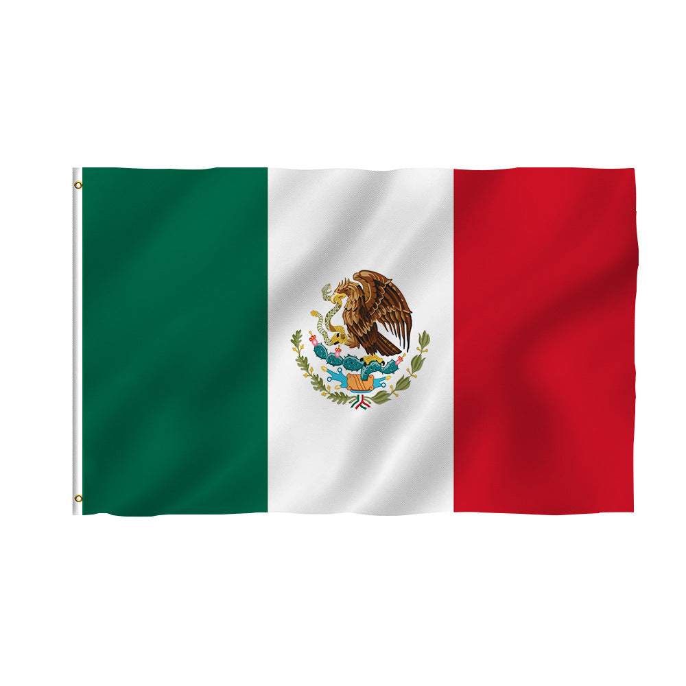 Customized Mexican fan products Hand-cranked national flag Football backpack Car flag Hood cover Reflector cover Baseball cap