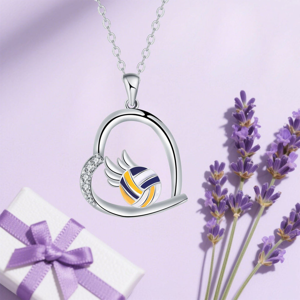 Kamanqi cross-border new product love volleyball necklace female personality design high-end jewelry male Amazon Xiyin tk