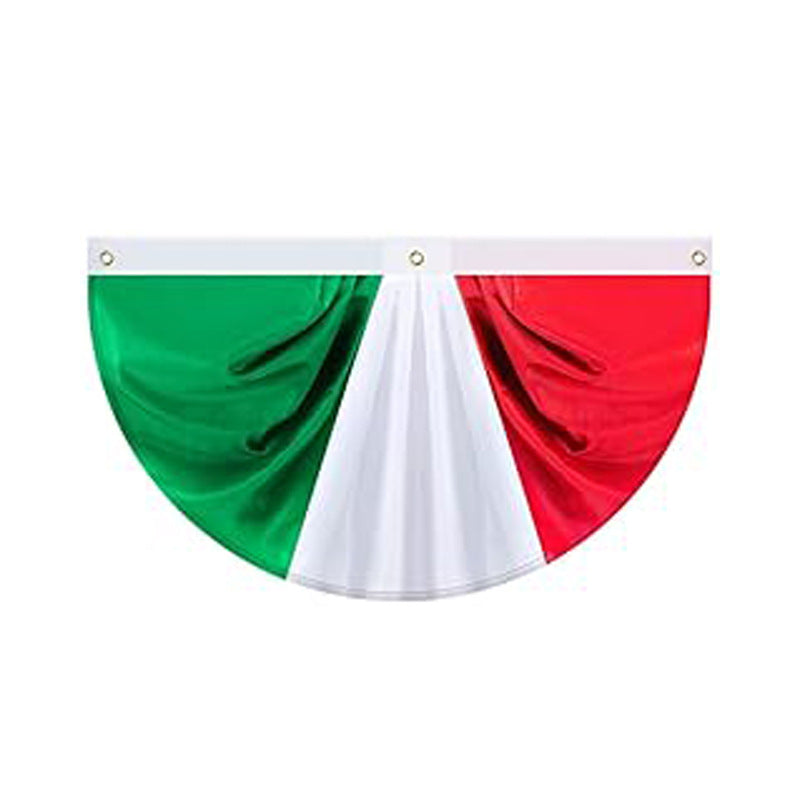 Mexican flag Fan flag September 16 Mexican Independence Day party flag Half-circle Viva Mexico
