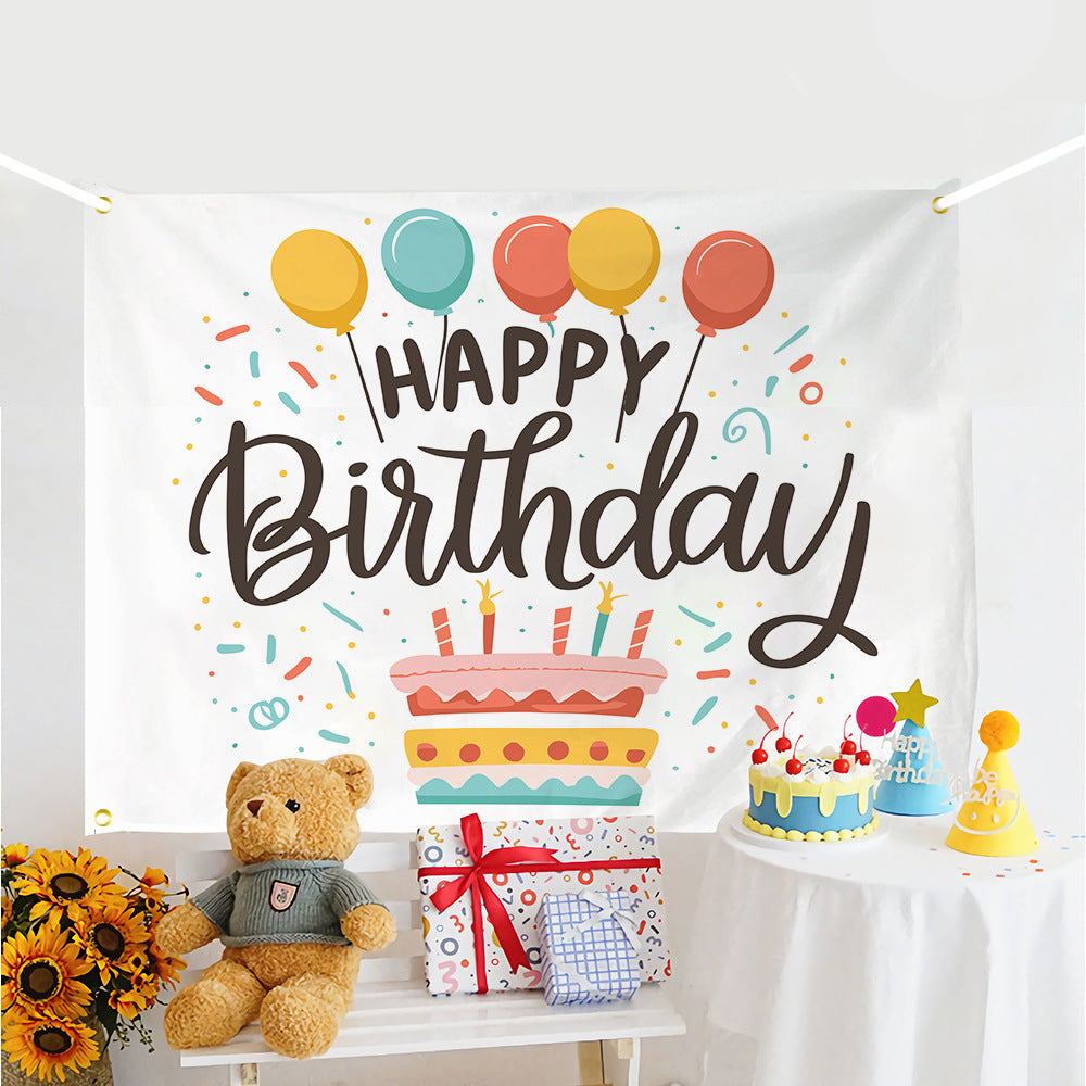 ins style birthday background cloth hanging cloth children's party 100 days year old arrangement cartoon tapestry photo photography cloth