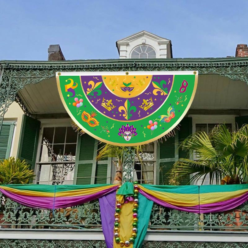 Brazilian Carnival Fan Flag Mardi Gras Carnival Festival Atmosphere Party Decoration Half Fan Flag