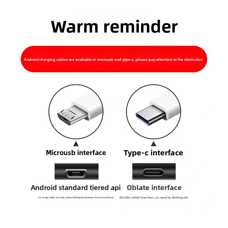 Data cable V8 is suitable for Android Typec USB fast charging mobile phone 2A Bluetooth headset humidifier pure copper charging cable