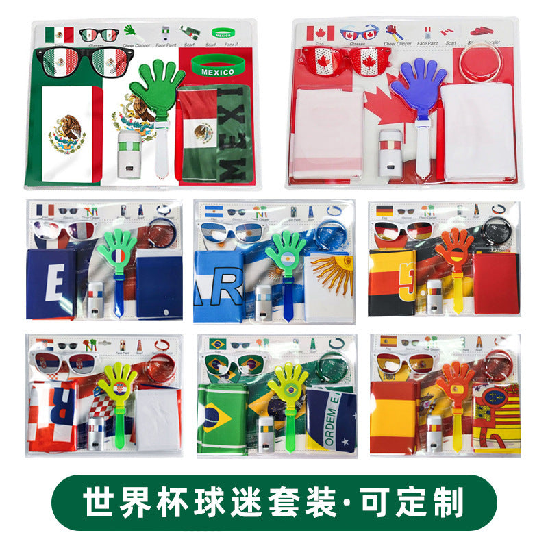 US, Canada and Mexico 2026 World Cup peripheral products, football fans, scarves, Mexican flags, cheering glasses, face color