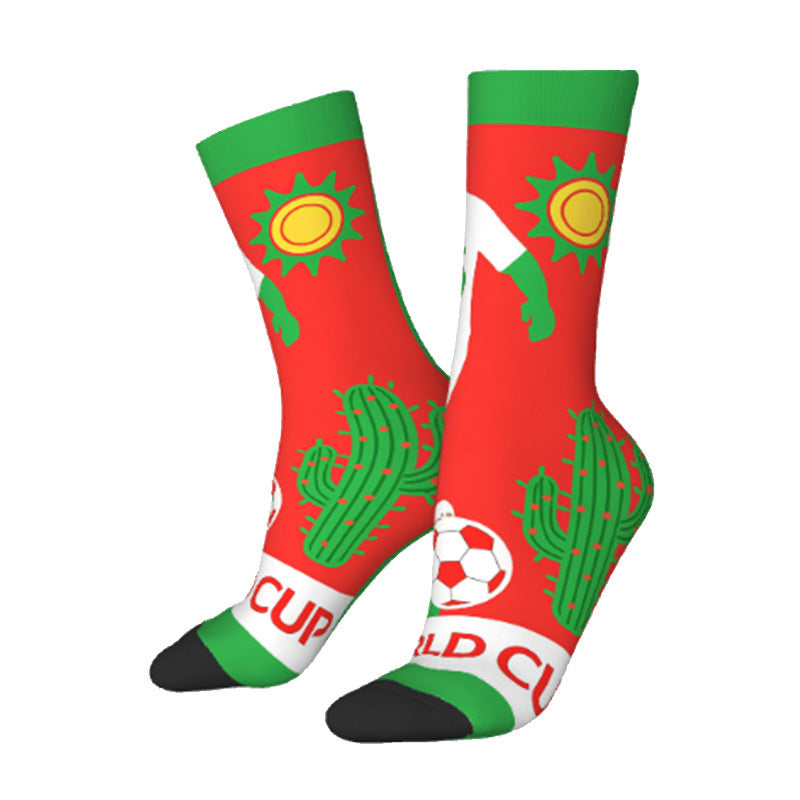 U.S.-Canada-Mexico 2026 World Cup Products Fan Socks Polyester Medium Tube Socks Football Sports Socks Event Cheering Supplies