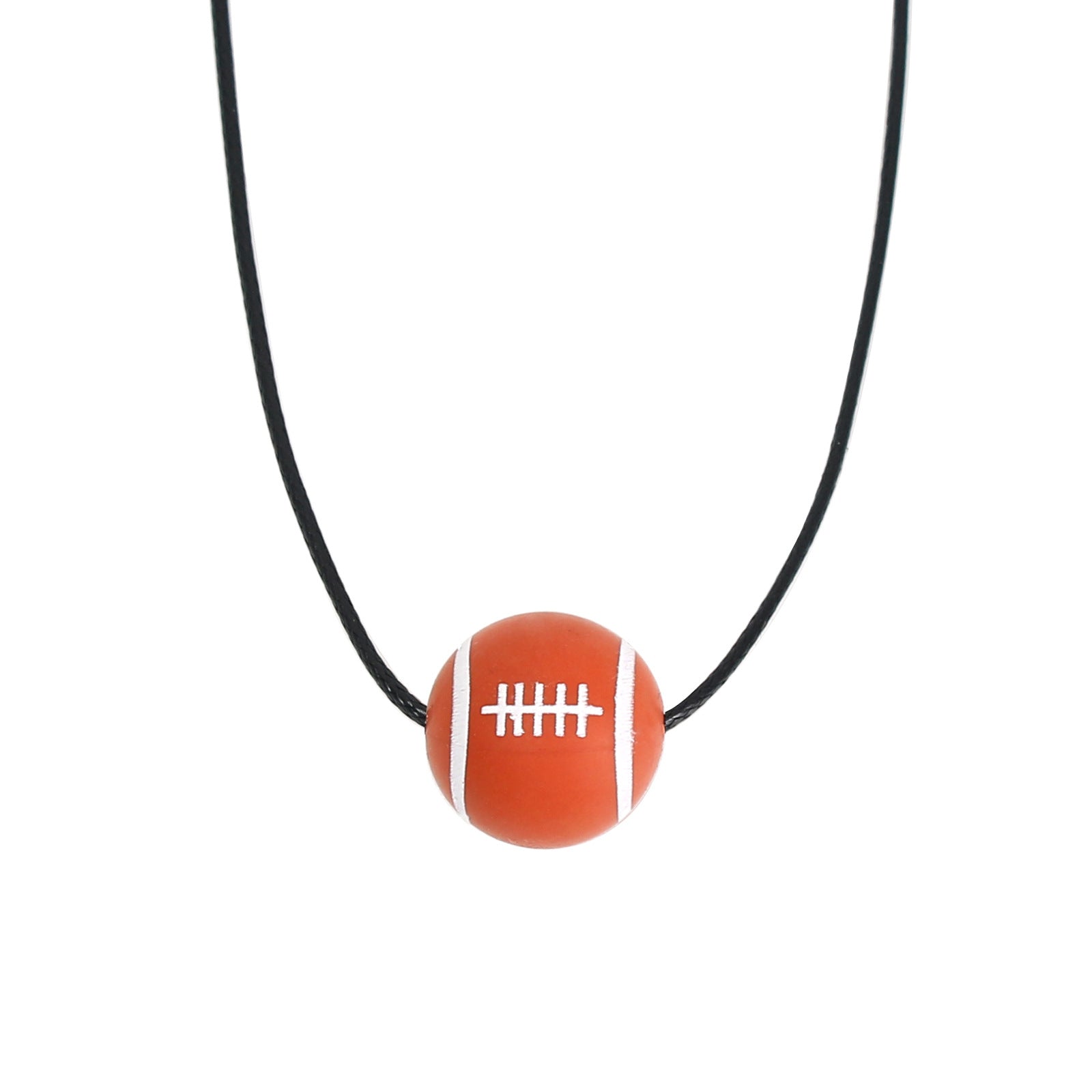 European and American new sports elastic silicone basketball pendant stainless steel necklace men's and women's necklace jewelry wholesale cross-border special supply