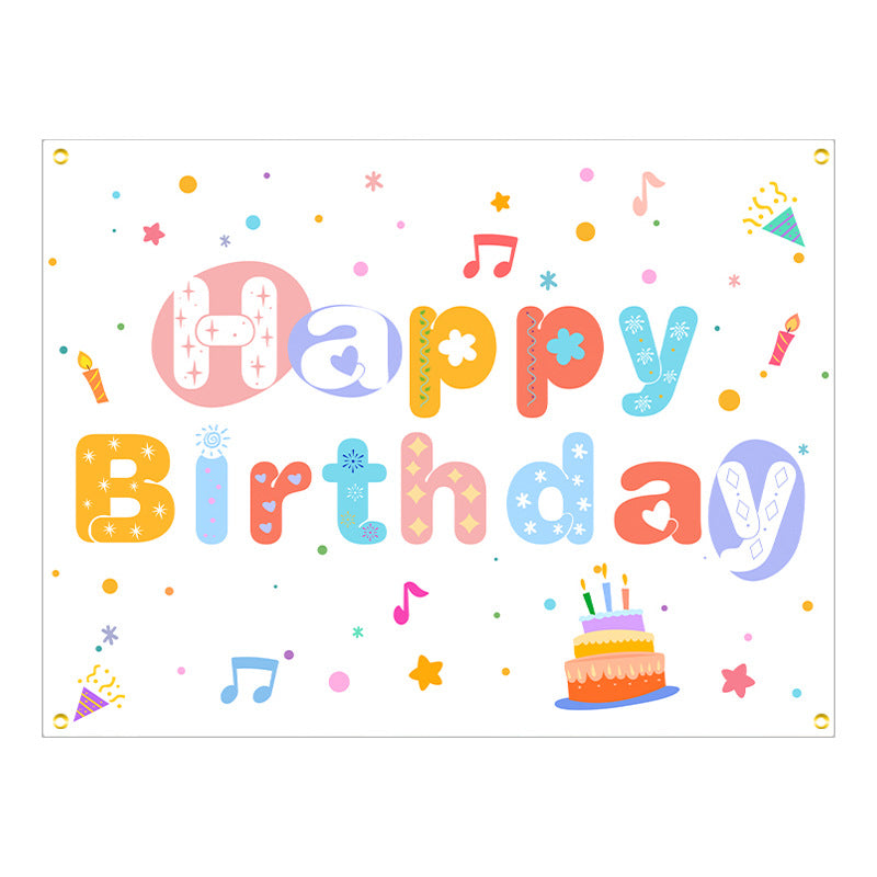 ins style birthday background cloth hanging cloth children's party 100 days year old arrangement cartoon tapestry photo photography cloth