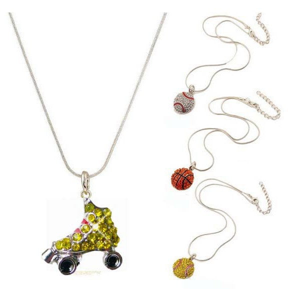 Europe and the United States hot-selling jewelry creative pendant basketball necklace, football necklace softball collarbone necklace manufacturers wholesale