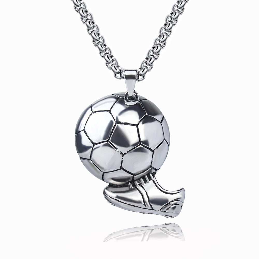 Cross-border hot sale fashion sports shoes playing football necklace, fan athlete pendant necklace alloy jewelry spot