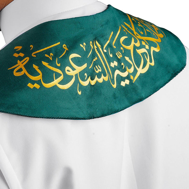 UAE flag scarf velvet bronzing National Day shawl satin printing UAE ribbon Middle East commemorative gift