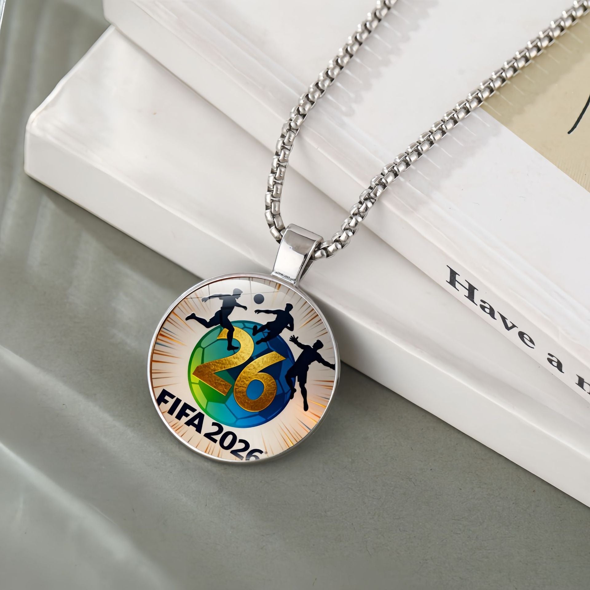 2026 US-Canada-Mexico World Cup Hercules Cup Pendant Necklace Women's Jewelry Football Fans Peripheral Accessories Sweater Chain