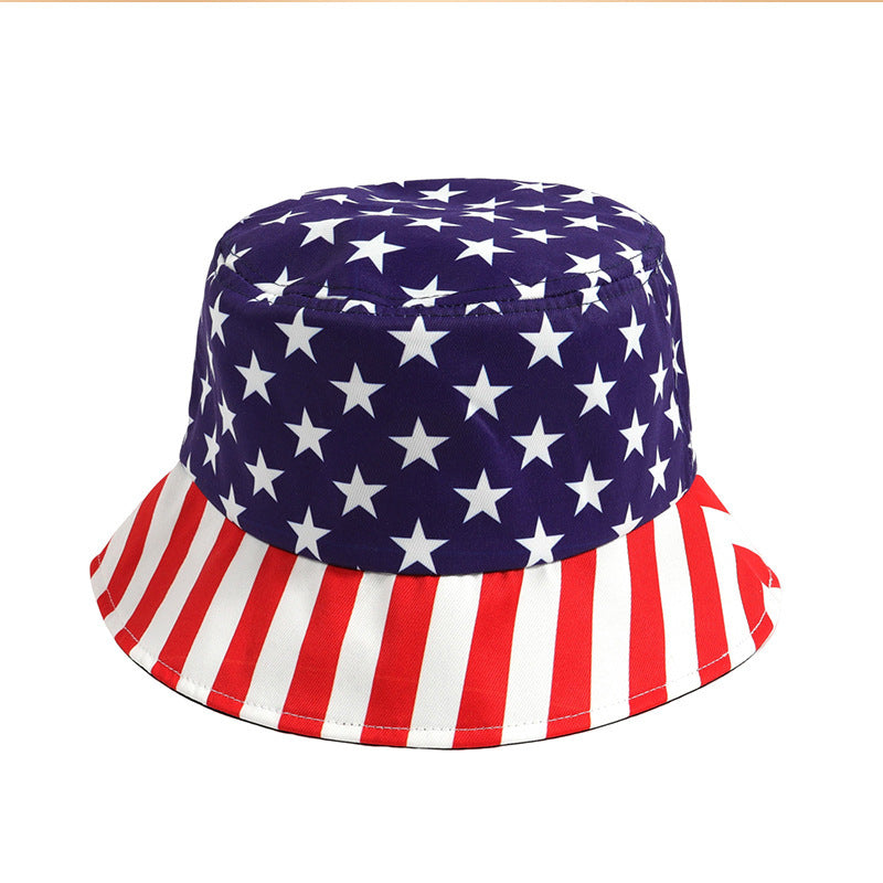 American flag bucket hat Independence Day top hat basin hat advertising promotion sunscreen sun hat logo customization