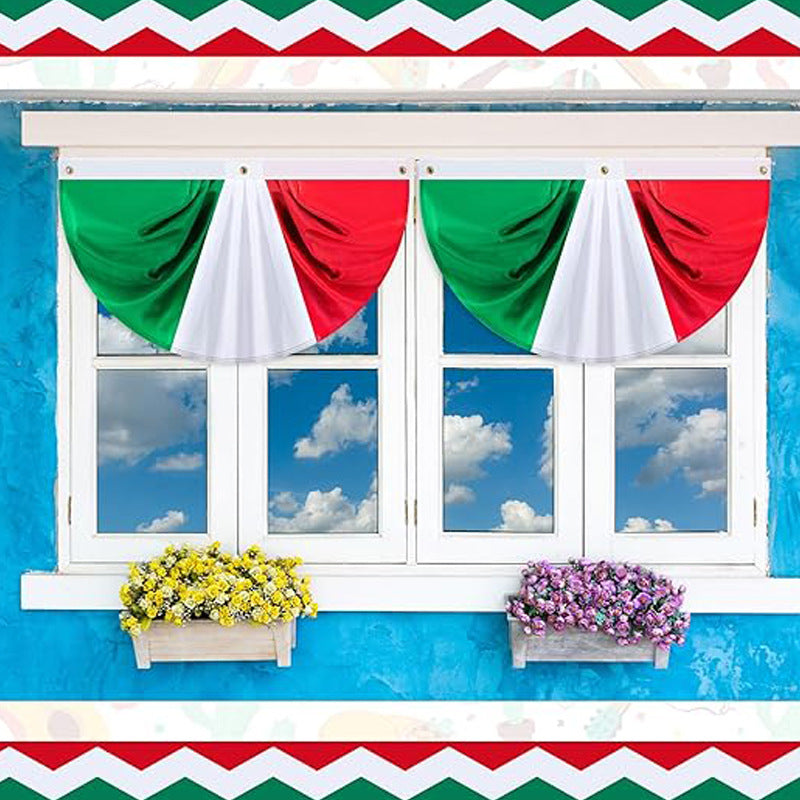 Mexican flag Fan flag September 16 Mexican Independence Day party flag Half-circle Viva Mexico