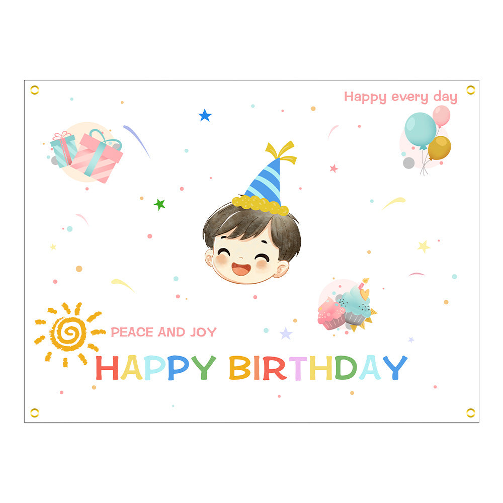 ins style birthday background cloth hanging cloth children's party 100 days year old arrangement cartoon tapestry photo photography cloth
