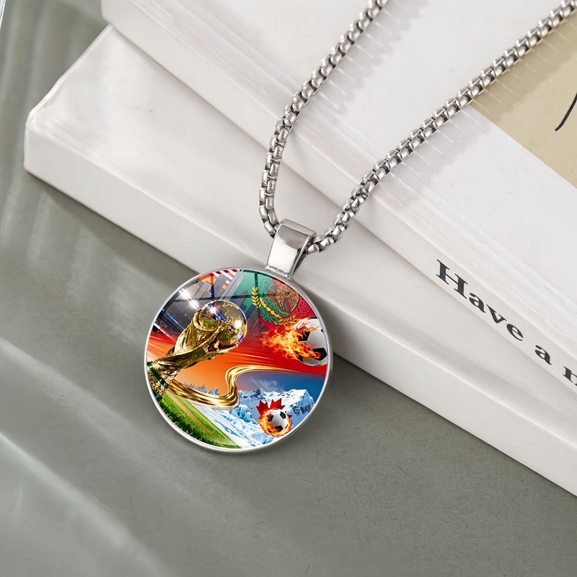 2026 US-Canada-Mexico World Cup Hercules Cup Pendant Necklace Women's Jewelry Football Fans Peripheral Accessories Sweater Chain