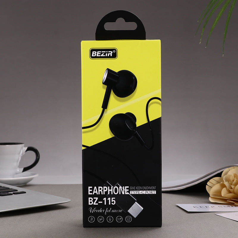 Applicable iPhone wired headset wire control bluetooth huawei direct plug 3.5mm apple type-c in-ear headset