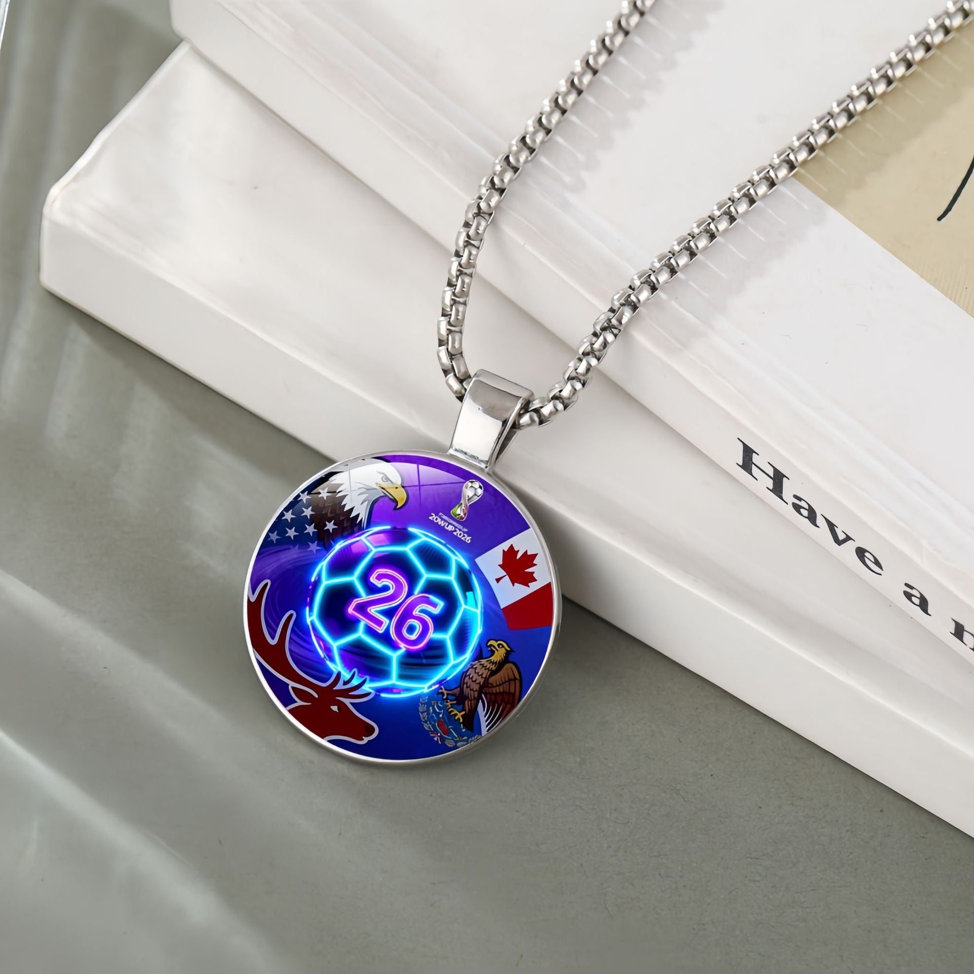 2026 US-Canada-Mexico World Cup Hercules Cup Pendant Necklace Women's Jewelry Football Fans Peripheral Accessories Sweater Chain