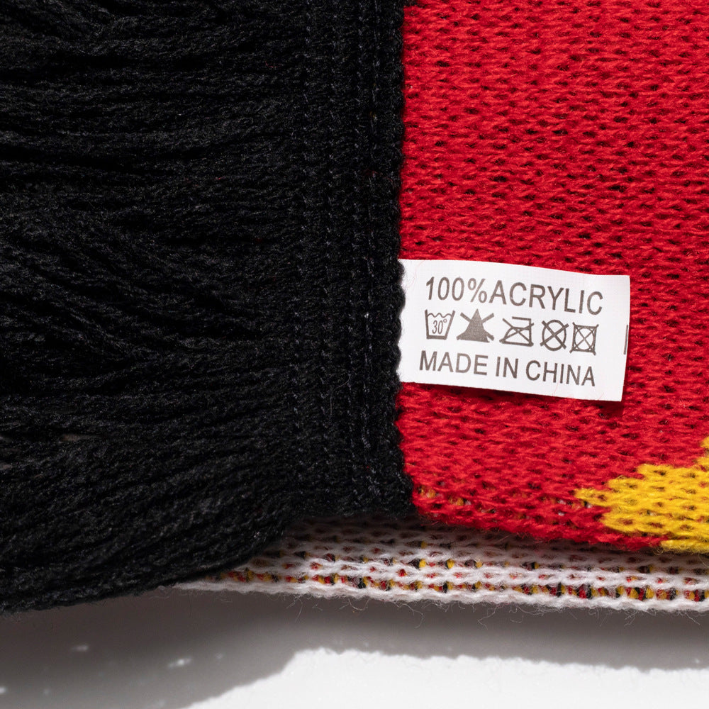 Spot 2026 World Cup fan products acrylic acrylic jacquard knitted football scarf German fan scarf