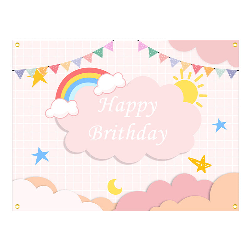 ins style birthday background cloth hanging cloth children's party 100 days year old arrangement cartoon tapestry photo photography cloth