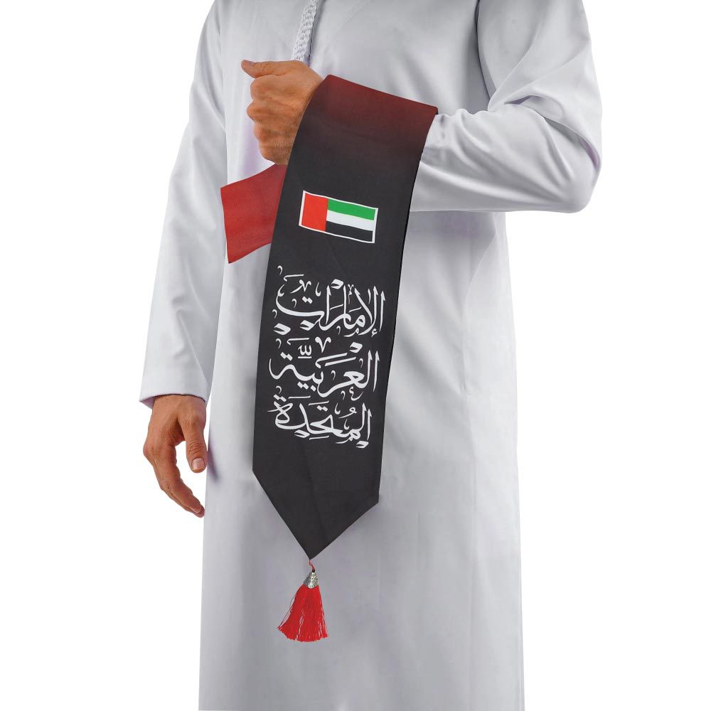 UAE flag scarf velvet bronzing National Day shawl satin printing UAE ribbon Middle East commemorative gift