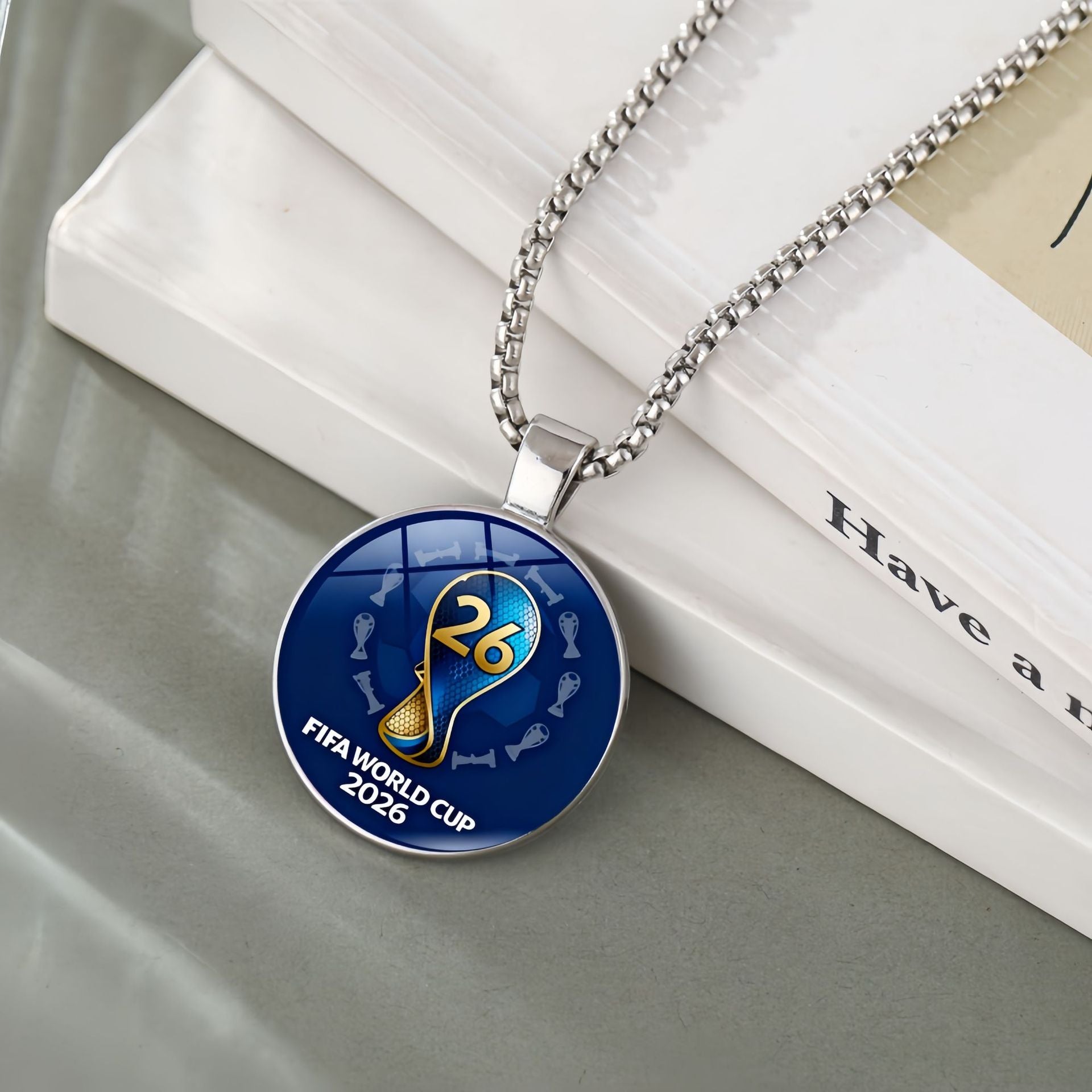 2026 US-Canada-Mexico World Cup Hercules Cup Pendant Necklace Women's Jewelry Football Fans Peripheral Accessories Sweater Chain