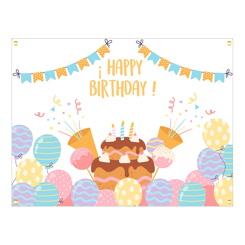 ins style birthday background cloth hanging cloth children's party 100 days year old arrangement cartoon tapestry photo photography cloth