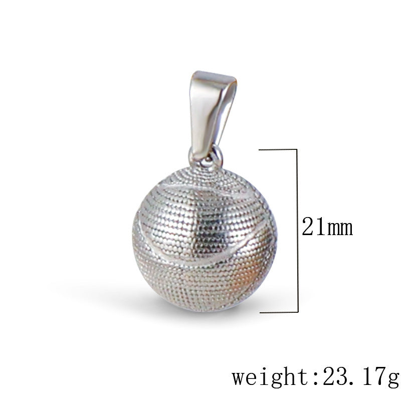 European and American cross-border pendants, moving football basketball pendants, necklaces, accessories, World Cup stainless steel plated 24k gold wholesale