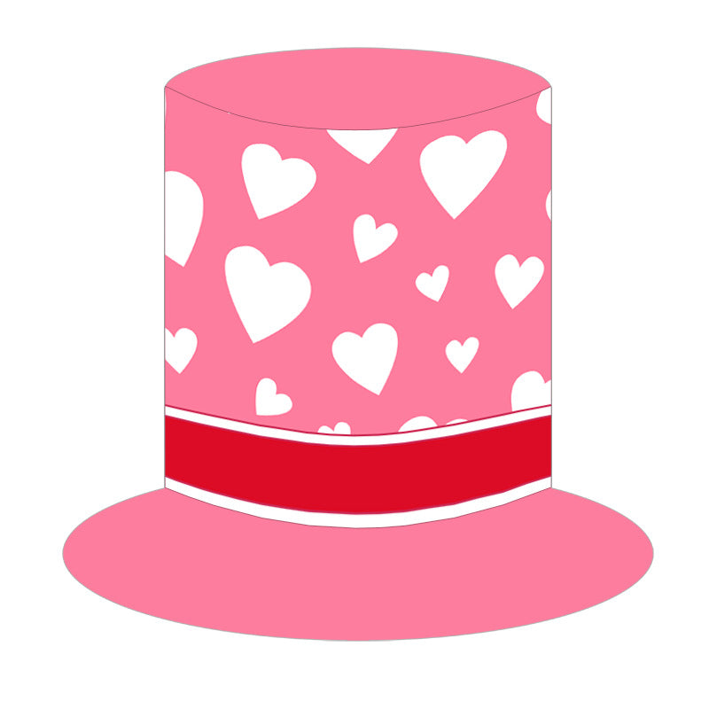Cross-border Valentine's Day decorative hat love high hat lip print heart-shaped Valentine's Day party supplies photo props