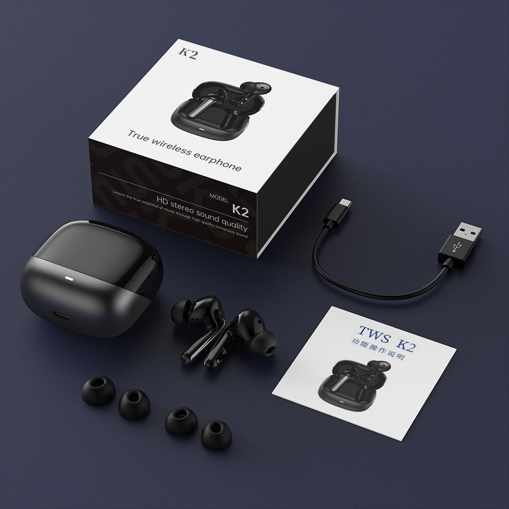 K2 new wireless 3-mark ANC + ENC Bluetooth headset, high noise reduction, high sound quality, high value sports, long battery life