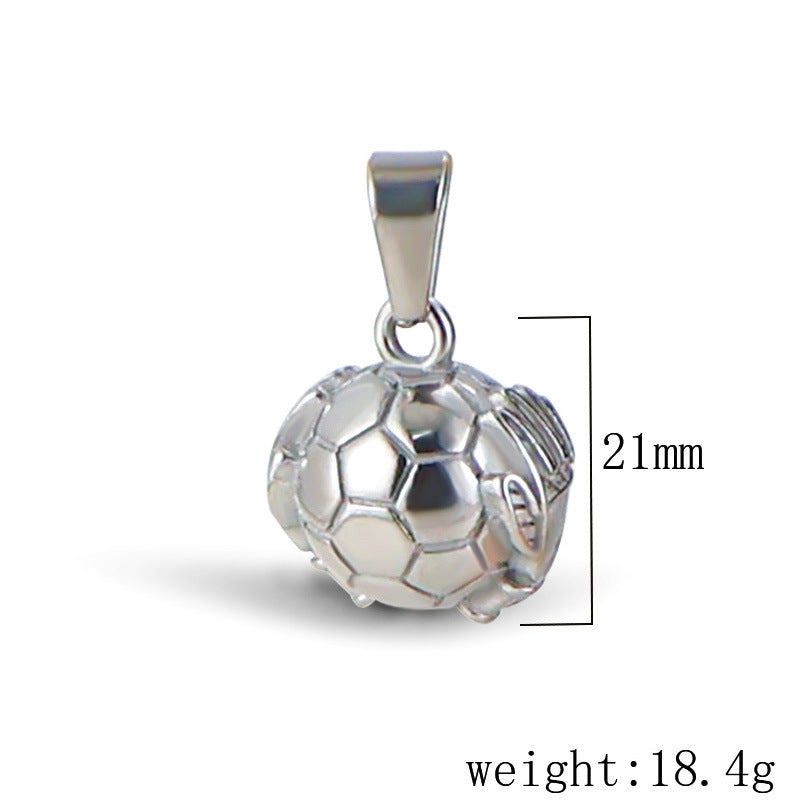 European and American cross-border pendants, moving football basketball pendants, necklaces, accessories, World Cup stainless steel plated 24k gold wholesale