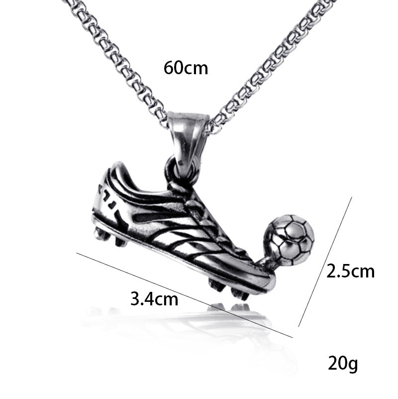 Cross-border hot sale fashion sports shoes playing football necklace, fan athlete pendant necklace alloy jewelry spot