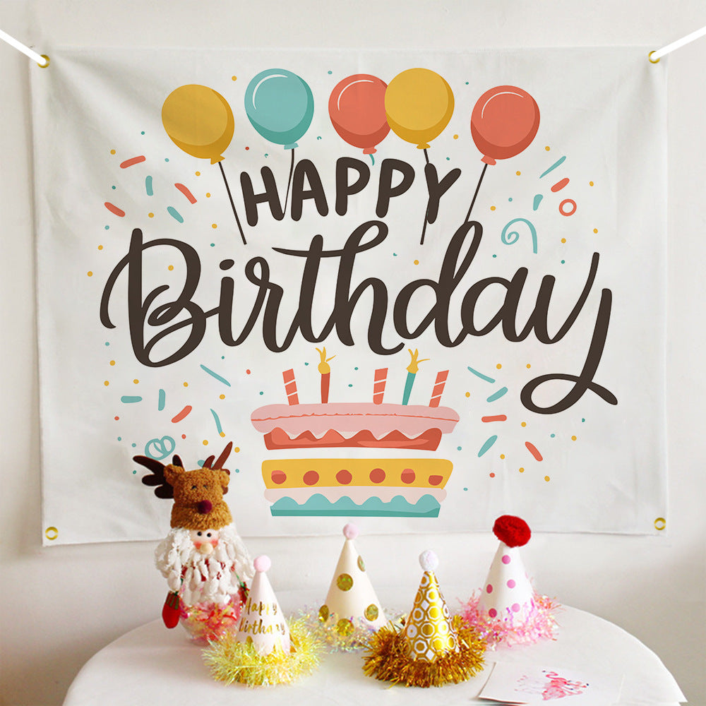 ins style birthday background cloth hanging cloth children's party 100 days year old arrangement cartoon tapestry photo photography cloth