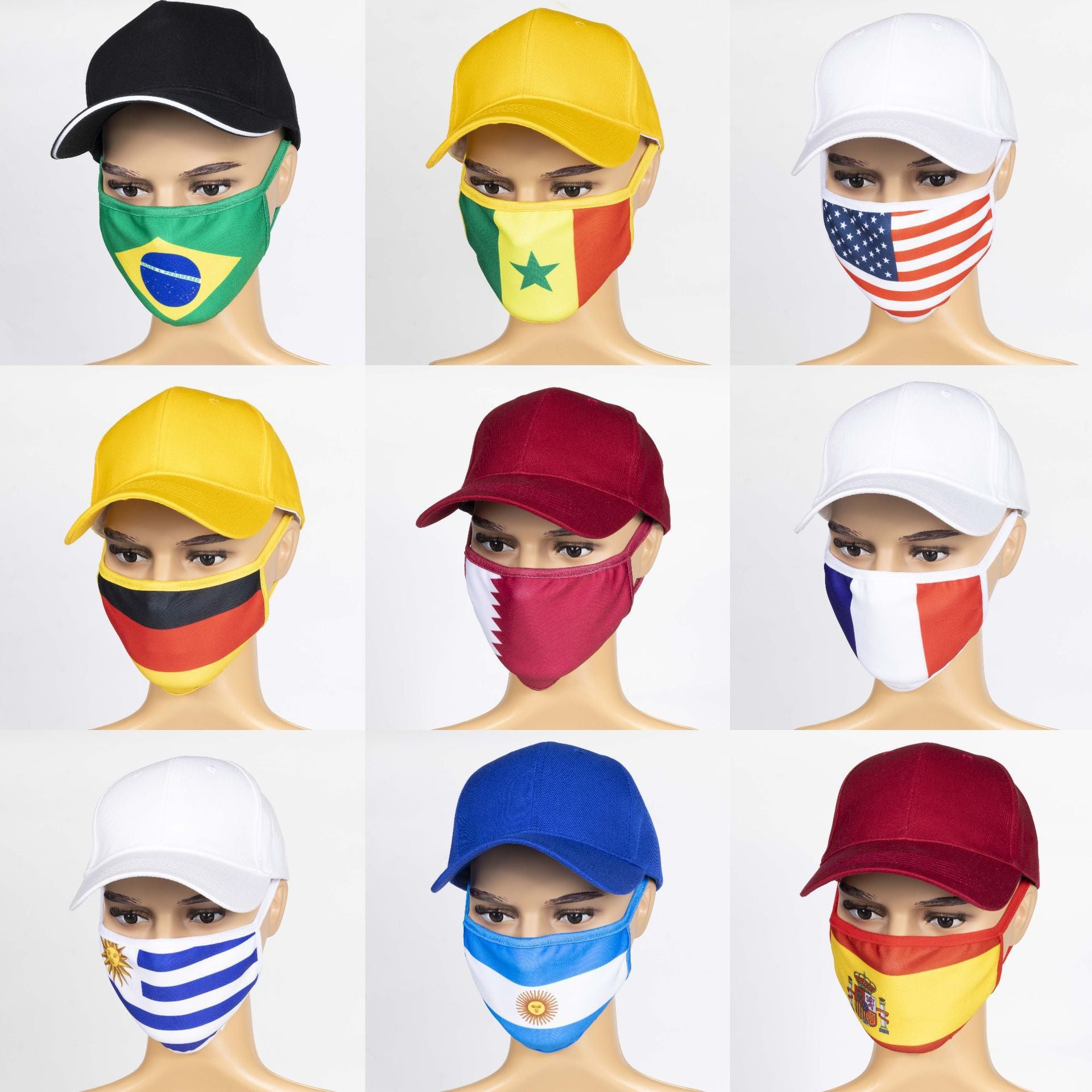 2026 US-Canada-Mexico World Cup Printed Masks Football Fan Supplies Event Cheers National Flag Sunscreen Mask Customization