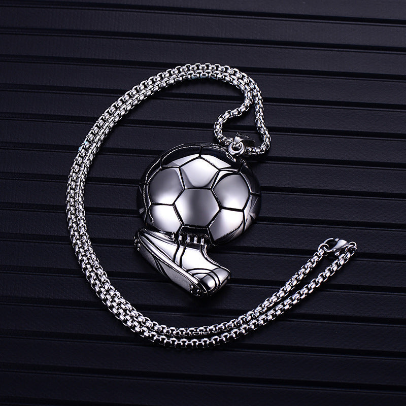 2024 new hot-selling stainless steel chain World Cup football necklace fashionable simple domineering sports men's pendant