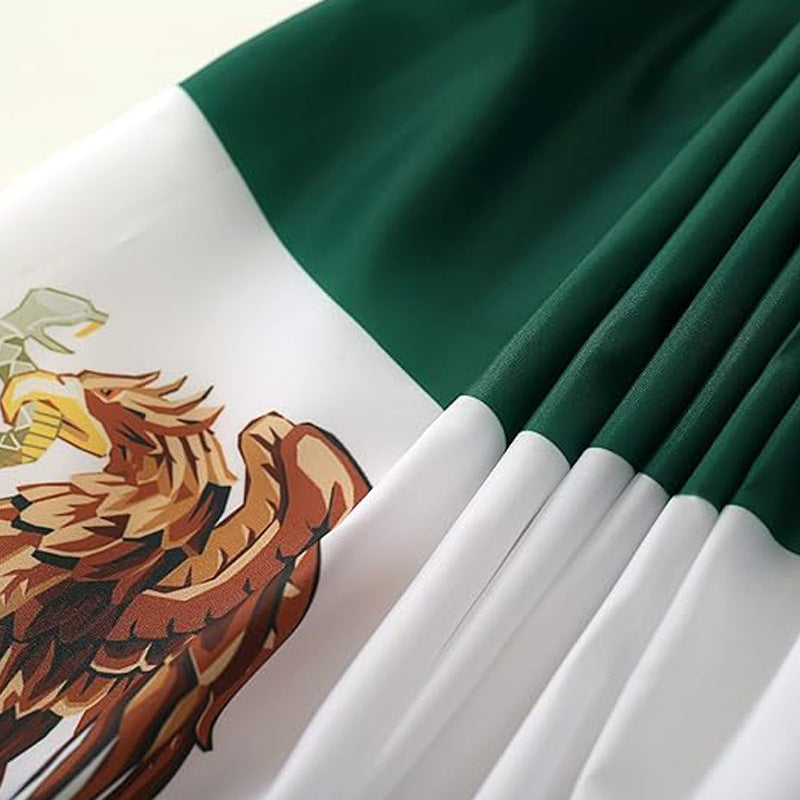 Mexican flag Fan flag September 16 Mexican Independence Day party flag Half-circle Viva Mexico
