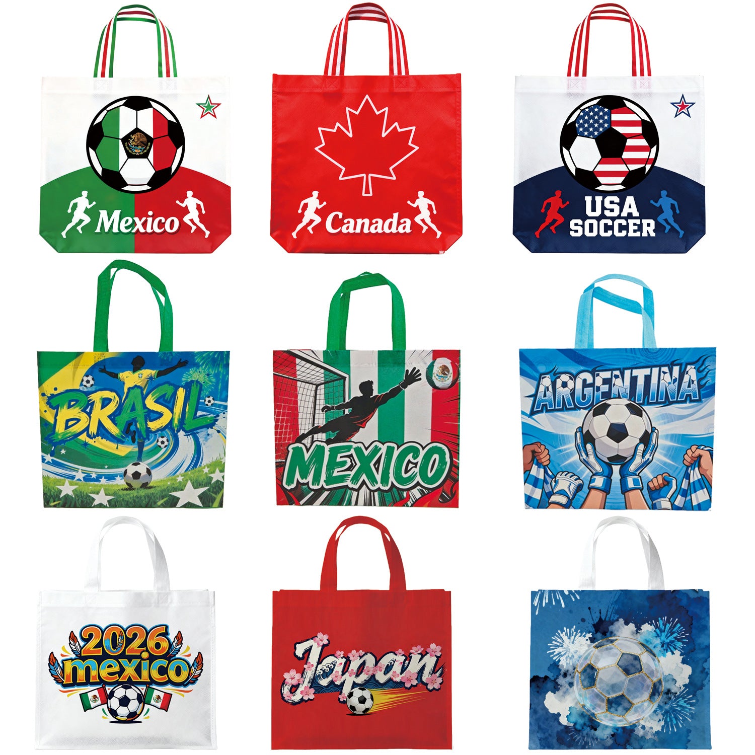 US, Canada and Mexico 2026 World Cup Products Non-woven bags Non Woven portable environmentally friendly shopping bags Storage bags