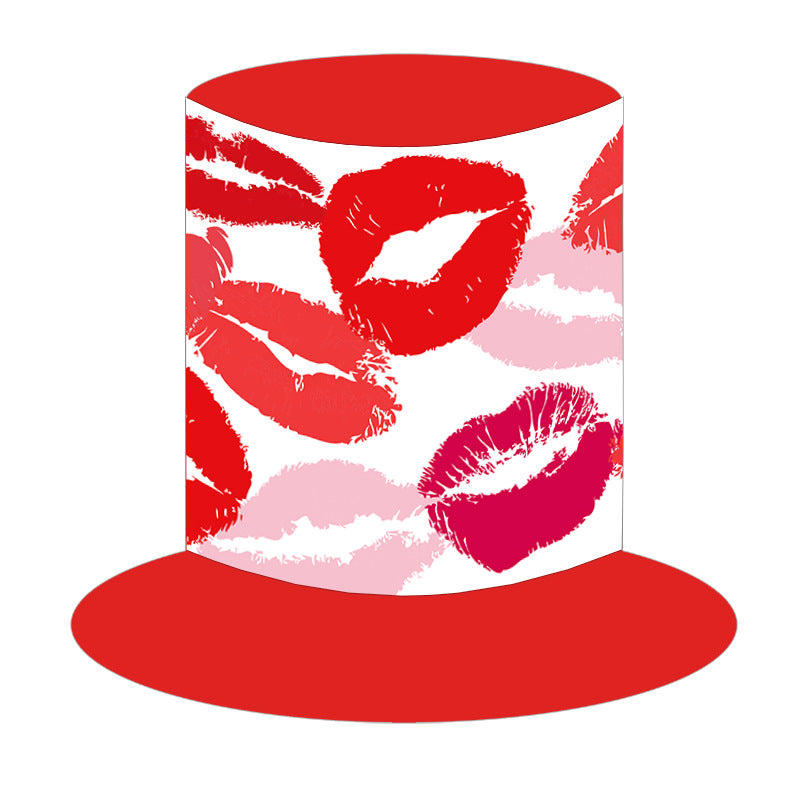 Cross-border Valentine's Day decorative hat love high hat lip print heart-shaped Valentine's Day party supplies photo props