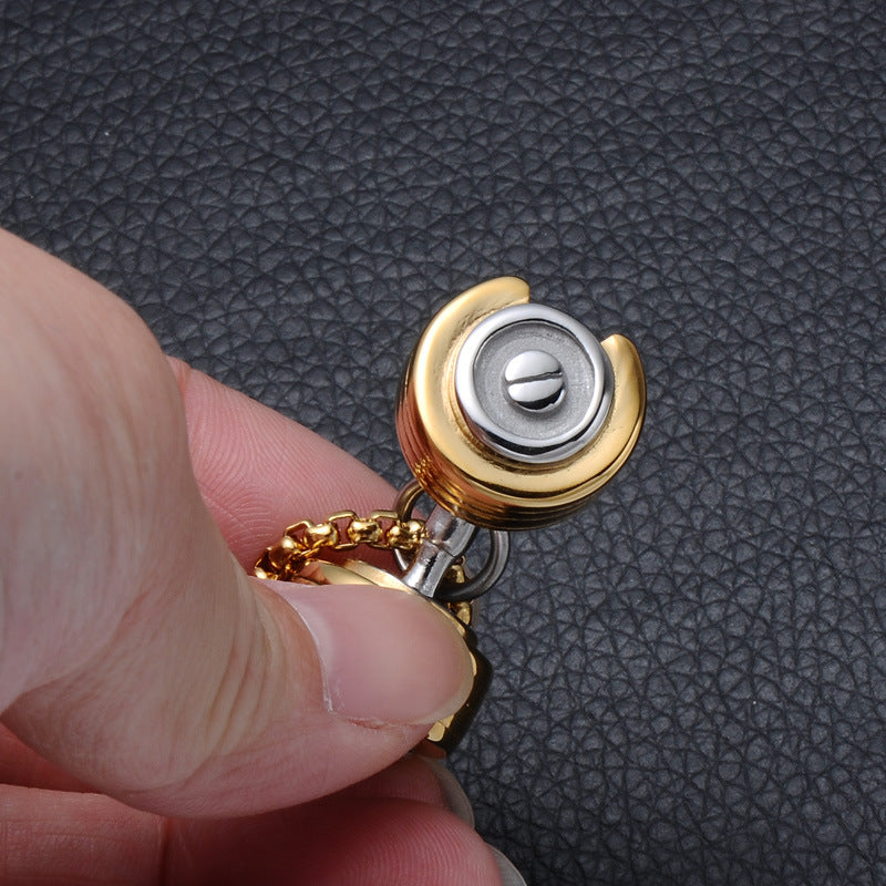 Dumbbell pendant, stainless steel necklace pendant, sports style jewelry Yiwu manufacturers Europe and America, fitness barbell necklace