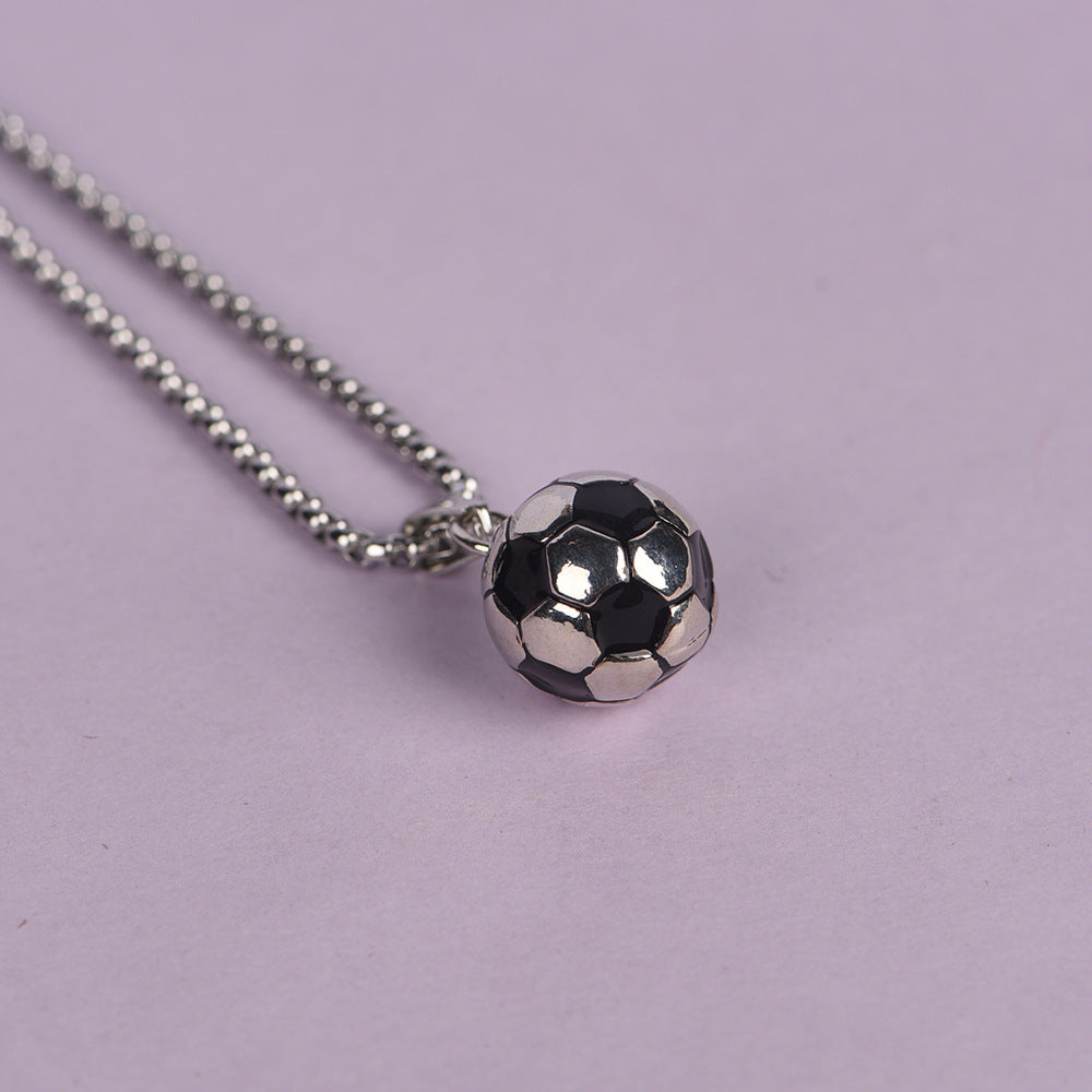 World Cup peripheral three-dimensional football necklace alloy hip-hop cool personality drip design pendant boys gift
