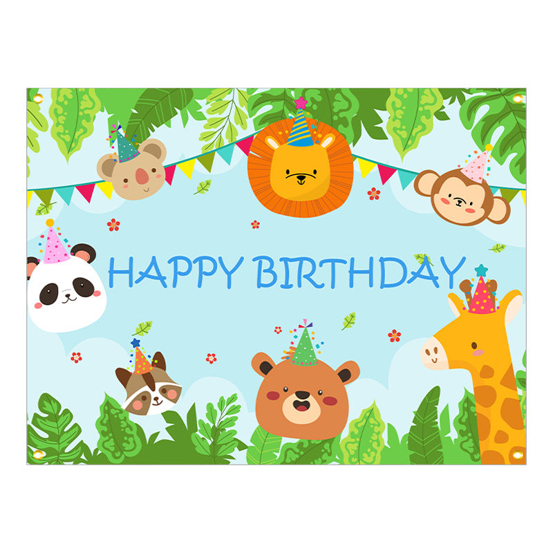 ins style birthday background cloth hanging cloth children's party 100 days year old arrangement cartoon tapestry photo photography cloth