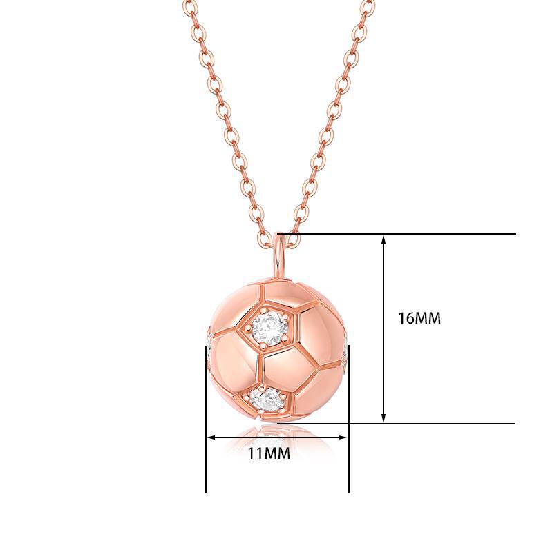 World Cup football 18K platinum necklace women's small gold ball pendant commemorative gift collarbone chain versatile jewelry Guochao
