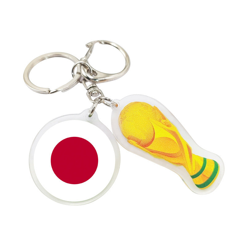 US-Canada-Mexico 2026 World Cup Souvenir Acrylic Fan Keychain Trophy Football Fan Accessories